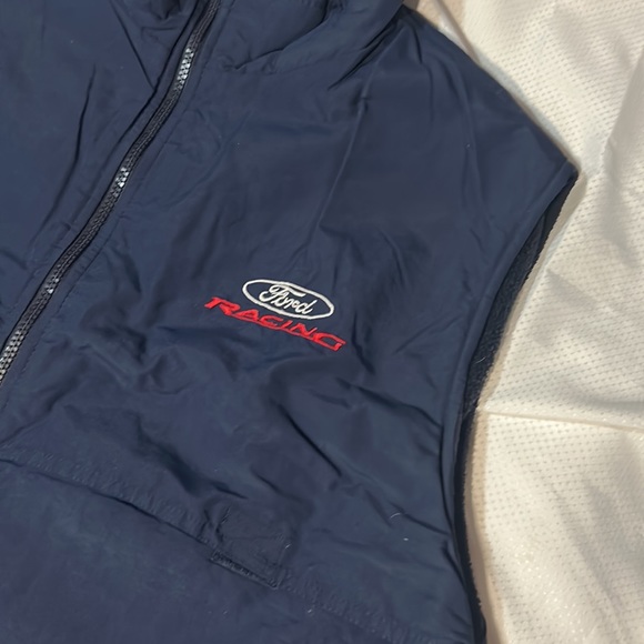 Vintage Ford Racing Fleece Lined Vest Reversible Unisex Large Trucks Mustang - Picture 2 of 6